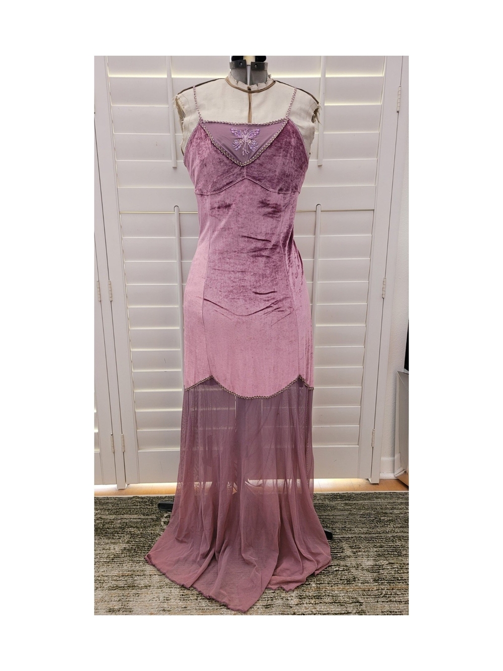 Vintage 90s Claire Pettibone Sugarplum Velvet Dress & Duster Set
